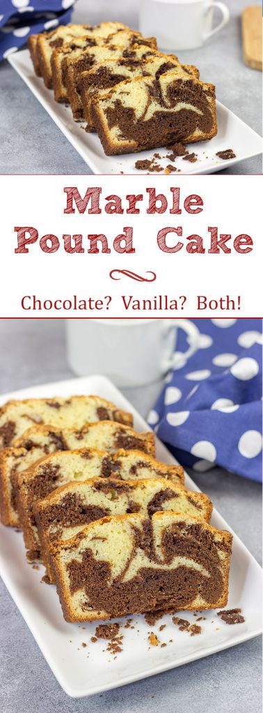 Chocolate vs. Vanilla. Vanilla vs. Chocolate. Why not just go with both? This Marble Pound Cake is a tasty and fun dessert!