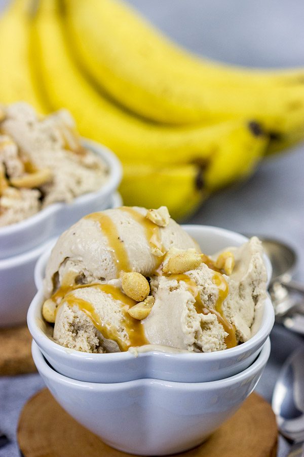 It's hard to beat creamy ice cream on a hot summer day.  Cool off with a batch of this Peanut Butter Banana Ice Cream!