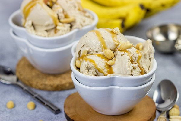 It's hard to beat creamy ice cream on a hot summer day.  Cool off with a batch of this Peanut Butter Banana Ice Cream!