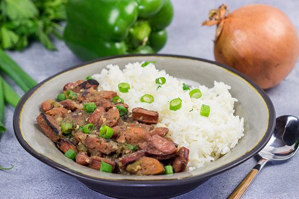 Chase the Monday blues away!  Bring the flavor of New Orleans into your kitchen with a batch of this classic Red Beans and Rice!
