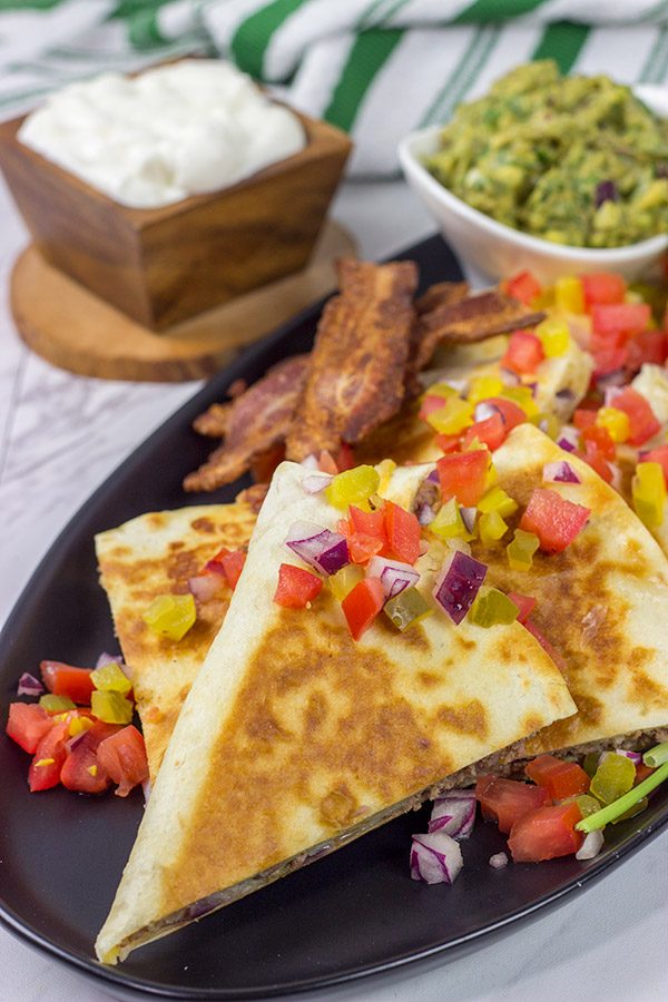 Mix up burger night...by turning 'em into Cheeseburger Quesadillas!