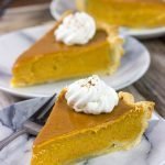 This Classic Pumpkin Pie features an extra silky pumpkin filling and a flaky pie crust.  It makes for one tasty sweet Autumn treat!