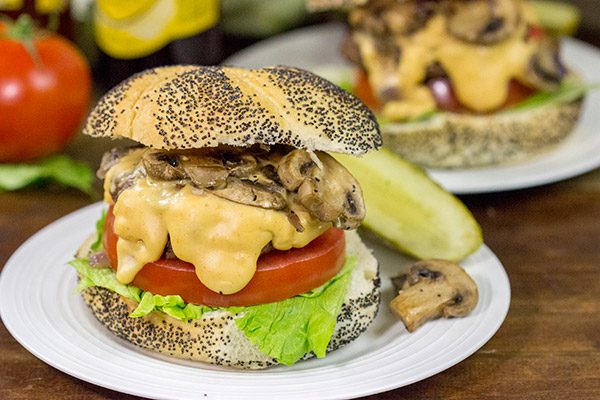Fire up the grill!  These Grilled Mushroom Swiss Burgers are a great way to celebrate warm summer evenings in the backyard!