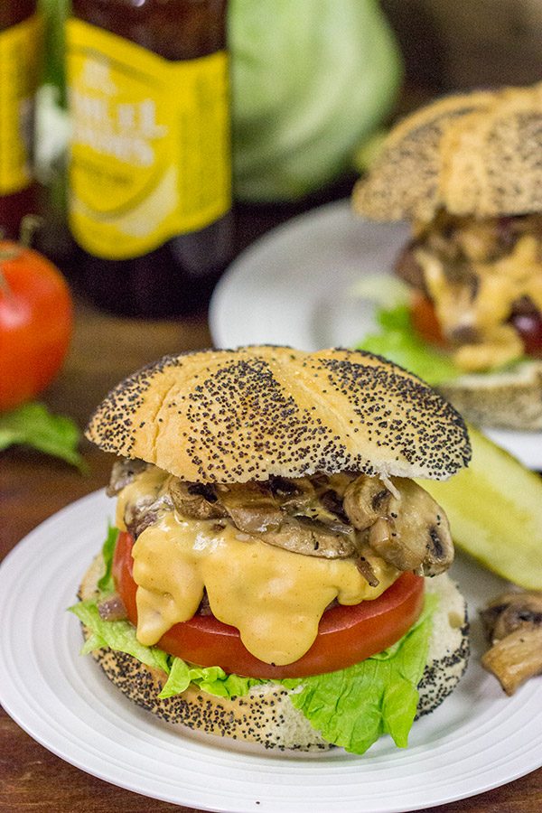 Fire up the grill! These Grilled Mushroom Swiss Burgers are a great way to celebrate warm summer evenings in the backyard!