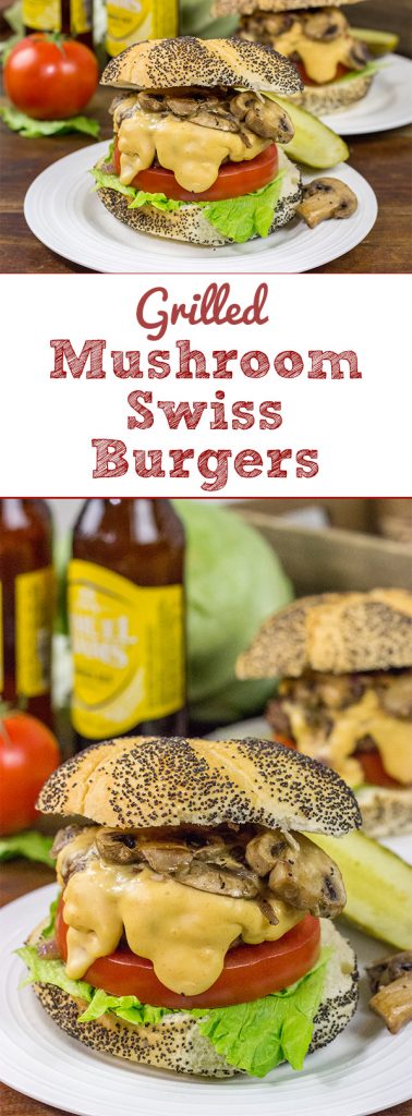 Fire up the grill! These Grilled Mushroom Swiss Burgers are a great way to celebrate warm summer evenings in the backyard!