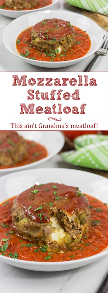 This Mozzarella-Stuffed Meatloaf is packed with comfort food flavor...and melty cheese! This ain't your grandma's meatloaf recipe!