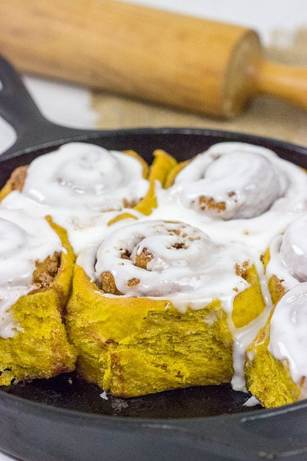 Welcome in Autumn mornings with a batch of these Pumpkin Spice Cinnamon Rolls! They're loaded with cinnamon, spice and everything nice!