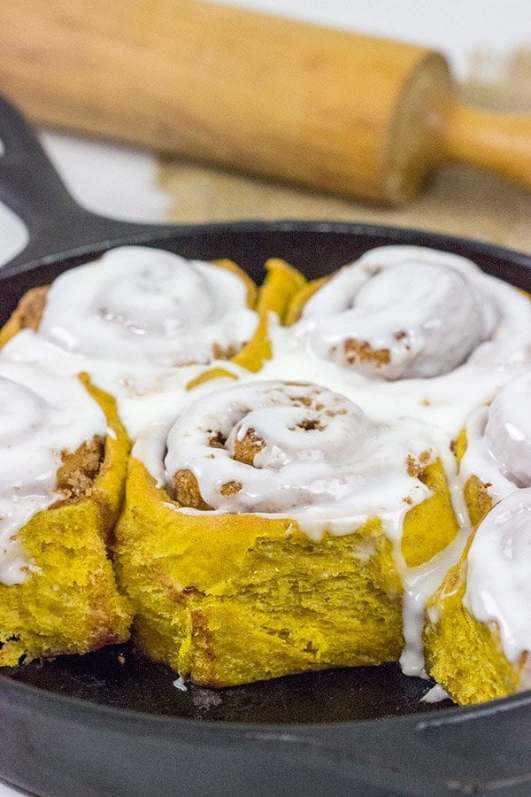 Welcome in Autumn mornings with a batch of these Pumpkin Spice Cinnamon Rolls!  They're loaded with cinnamon, spice and everything nice!