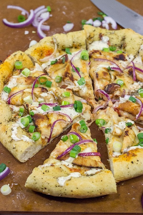 Mix up pizza night with a batch of Alabama White BBQ Sauce!  This Alabama Style BBQ Chicken Pizza is a delicious combination of flavors!