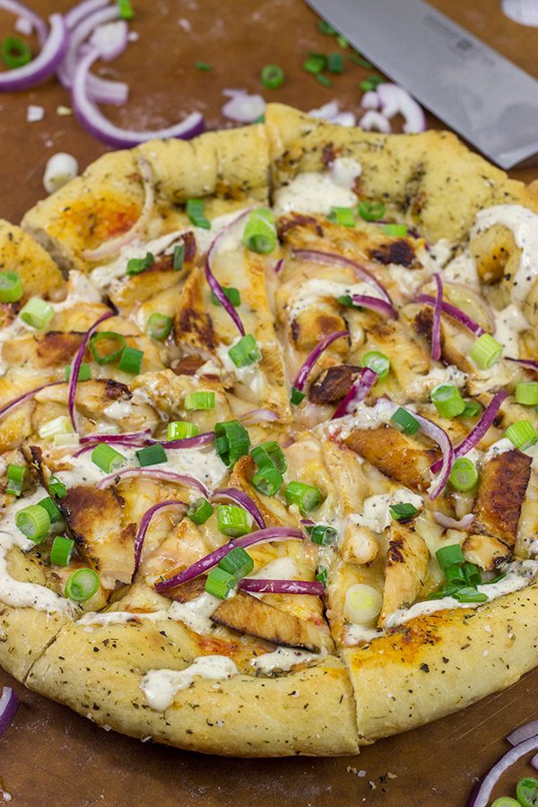 Mix up pizza night with a batch of Alabama White BBQ Sauce!  This Alabama Style BBQ Chicken Pizza is a delicious combination of flavors!