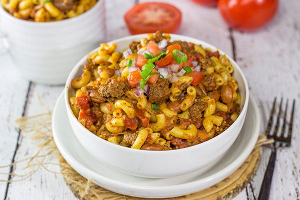 This Slow Cooker Chili Mac will remind you of childhood comfort food in the best way possible!  Plus, it's an easy recipe for busy days!