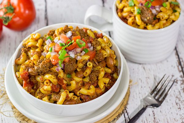 This Slow Cooker Chili Mac will remind you of childhood comfort food in the best way possible!  Plus, it's an easy recipe for busy days!
