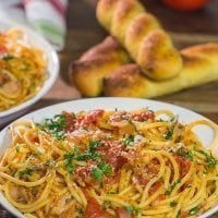 Spaghetti all'Amatriciana is a classic and delicious Italian pasta dish.  It's loaded with layers of flavor, and it'll become a family favorite for sure!