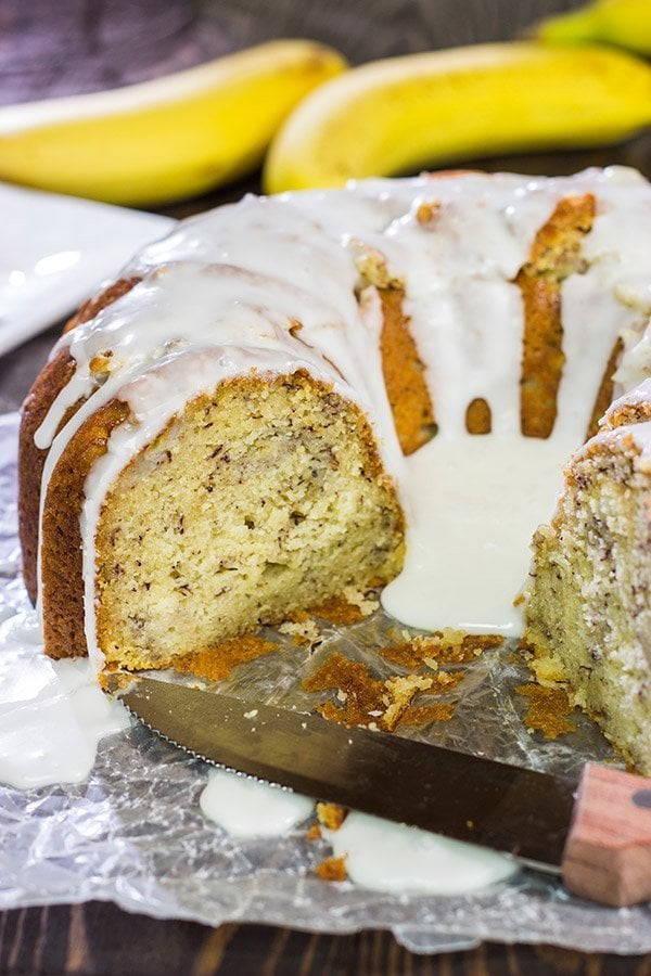 Who wants cake? This moist and tasty Banana Rum Cake features a bit of rum and plenty of ripe bananas...Cheers!