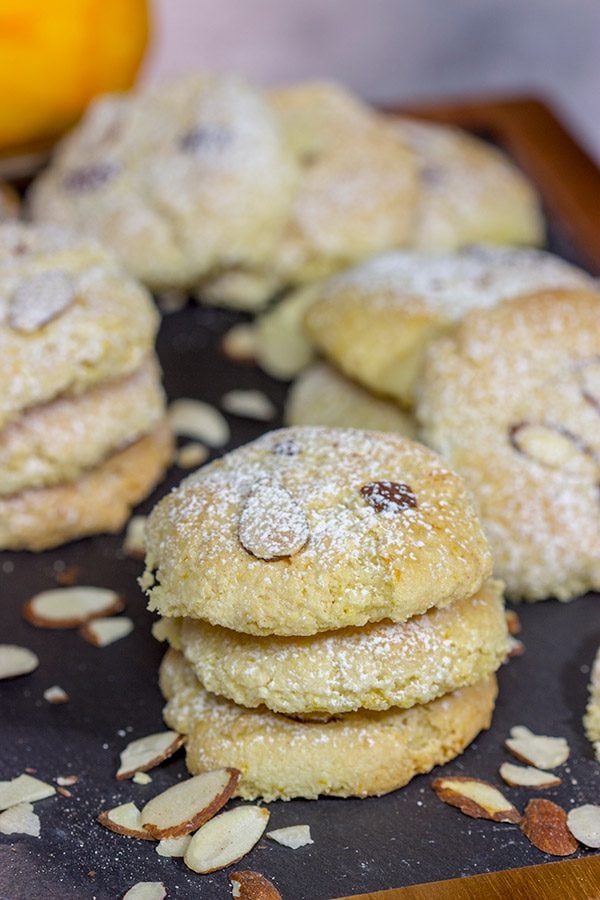 These Italian Almond Cookies are packed with almond and citrus flavor! With a light, chewy texture, these tasty cookies pair well with a glass dessert wine. Cheers!