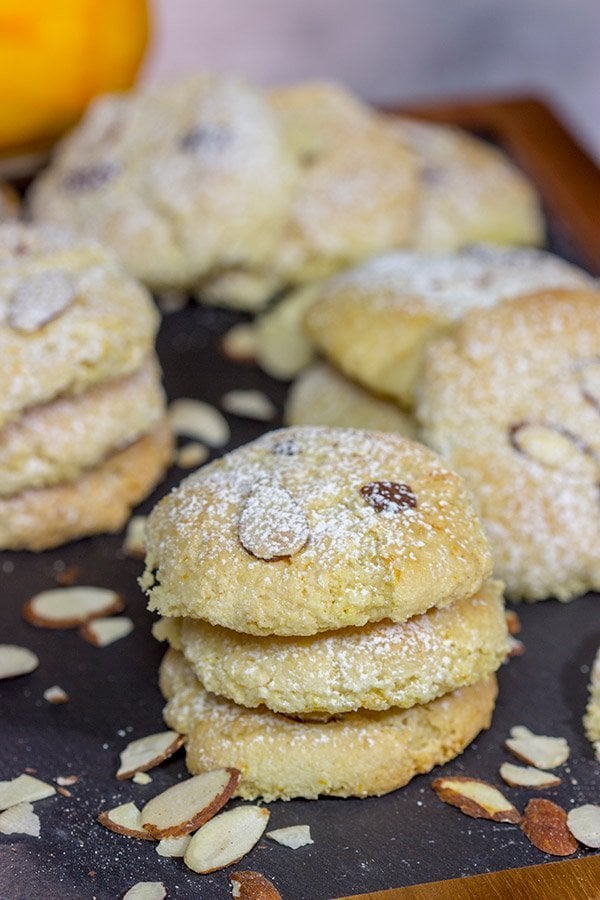 These Italian Almond Cookies are packed with almond and citrus flavor! With a light, chewy texture, these tasty cookies pair well with a glass dessert wine. Cheers!