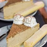 Featuring a ladyfinger crust topped with espresso cheesecake, this Tiramisu Cheesecake is a fun twist on a classic Italian dessert!