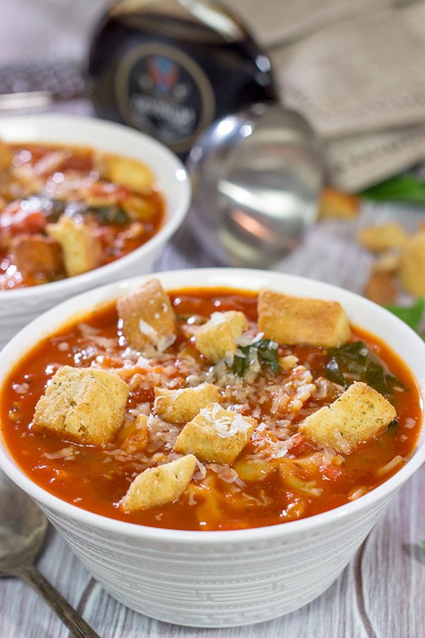 This Tomato Florentine Soup is packed with tons of flavor...and it's ready in less than 30 minutes! It's a great way to warm up on a cold day!