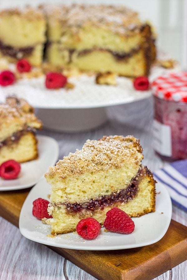 Save the toast and jam for tomorrow! This Raspberry Jam Filled Coffee Cake makes for an excellent breakfast or brunch treat!