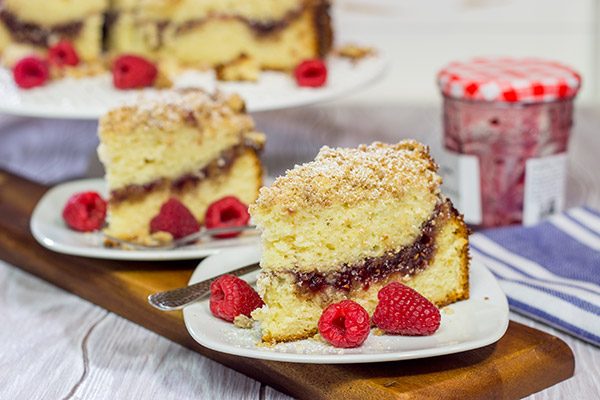 Save the toast and jam for tomorrow!  This Raspberry Jam Filled Coffee Cake makes for an excellent breakfast or brunch treat!