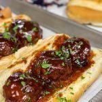 These Slow Cooker BBQ Meatball Subs are an easy and delicious comfort dinner.  Perfect for cold winter days!