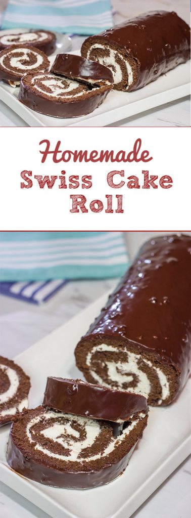 Filled with creamy whipped cream, this homemade Swiss Cake Roll is just like the one ate as a kid...but better!