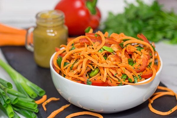Looking for an easy, healthy side dish?  These Thai Peanut Carrot Noodles are packed with flavor, and they take only a few minutes to make!