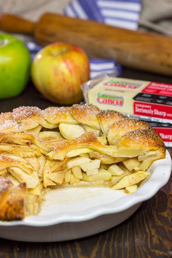 Combining sweet and savory, this Apple Pie with Cheddar Cheese Crust is a unique (and delicious!) dessert for Autumn!