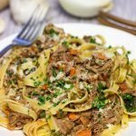 This Beef Short Rib Bolognese is a delicious comfort food meal that's perfect for winter!  Requiring just 30 minutes of prep time, this recipe is surprisingly easy, too!