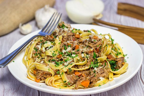 This Beef Short Rib Bolognese is a delicious comfort food meal that's perfect for winter!  Requiring just 30 minutes of prep time, this recipe is surprisingly easy, too!
