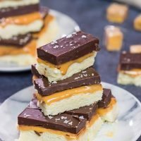 Featuring a combination of sweet and salty, these Chocolate Caramel Shortbread Cookies are the perfect sweet treat for finishing an evening!