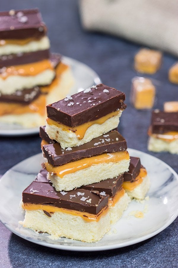 Featuring a combination of sweet and salty, these Chocolate Caramel Shortbread Cookies are the perfect sweet treat for finishing an evening!
