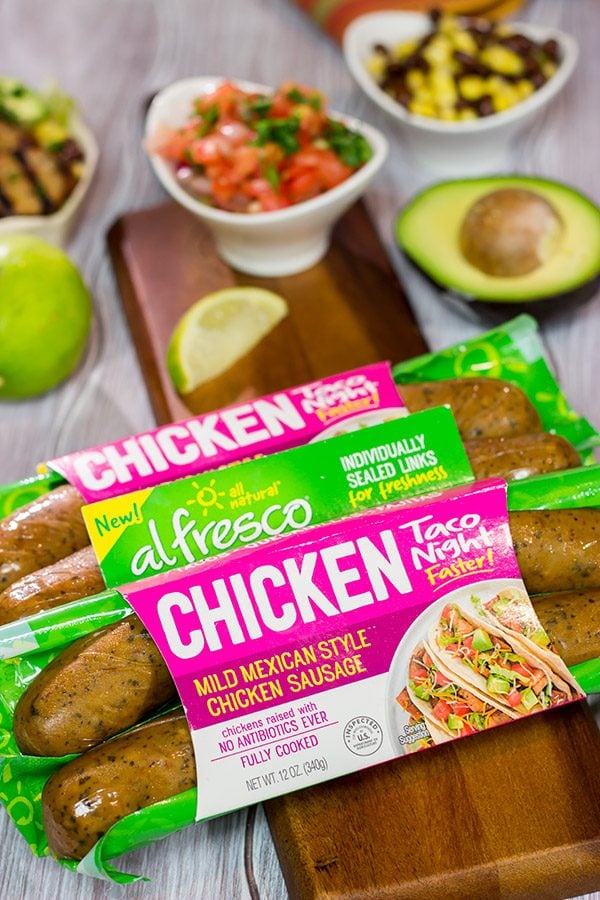 Don't skimp on flavor just because it's a busy weeknight! These Easy Taco Bowls with Mild Mexican Chicken Sausage are ready in just 20 minutes!