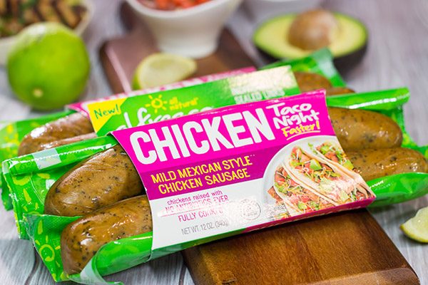 Don't skimp on flavor just because it's a busy weeknight! These Easy Taco Bowls with Mild Mexican Chicken Sausage are ready in just 20 minutes!