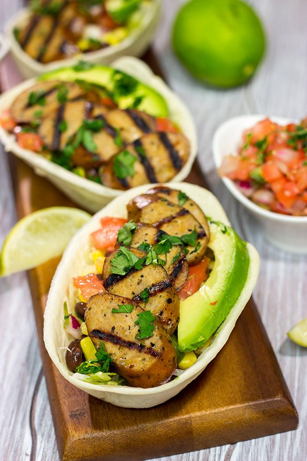 Don't skimp on flavor just because it's a busy weeknight! These Easy Taco Bowls with Mild Mexican Chicken Sausage are ready in just 20 minutes!
