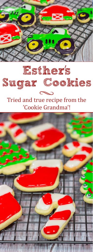 Decorating holiday cookies is an wonderful tradition! Esther's Sugar Cookies are tender and soft, and the dough can be rerolled as many times as you need. Happy baking...and decorating!