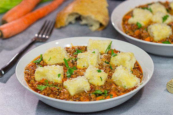 This Ricotta Gnocchi with Veal Ragu is the ultimate comfort food for chilly weather!  Packed with layers upon layers of flavor, this recipe is definitely a keeper!