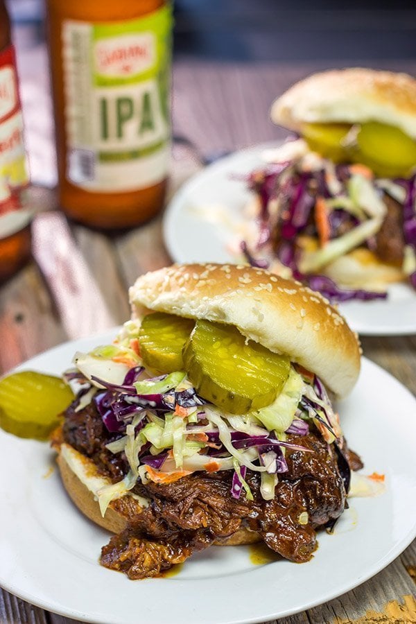 If you're looking to feed a crowd with very little effort, then this Slow Cooker BBQ Shredded Beef is the answer!  It's delicious, and it only takes 5 minutes to prepare!