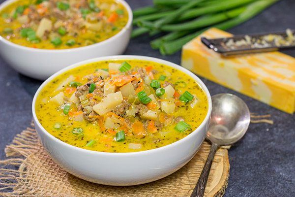 This Cheeseburger Soup is the perfect comfort food for cold winter nights when you don't feel like shoveling a path to the grill!