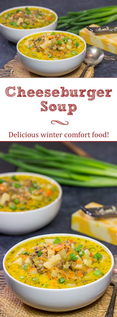 This Cheeseburger Soup is the perfect comfort food for cold winter nights when you don't feel like shoveling a path to the grill!