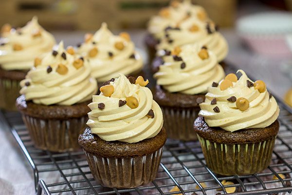 These Chocolate Peanut Butter Cupcakes are a classic sweet treat.  Topped with a creamy frosting, these cupcakes are sure to be a hit in your house!