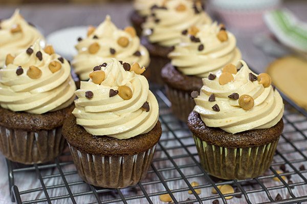 These Chocolate Peanut Butter Cupcakes are a classic sweet treat.  Topped with a creamy frosting, these cupcakes are sure to be a hit in your house!