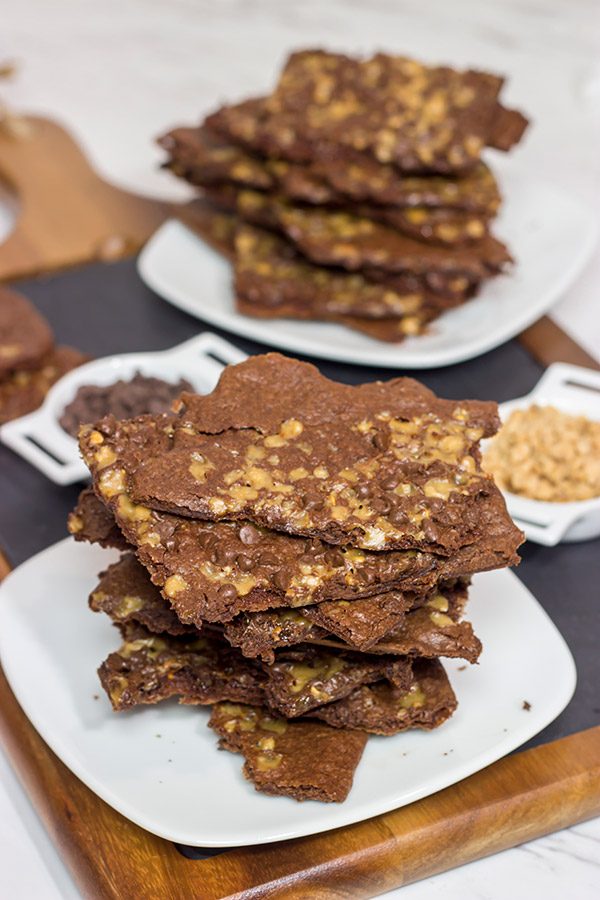 These Chocolate Toffee Brownie Crisps are a cross between a cookie and a brownie...and they're absolutely delicious!