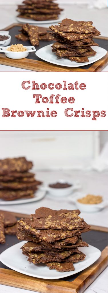These Chocolate Toffee Brownie Crisps are a cross between a cookie and a brownie...and they're absolutely delicious!