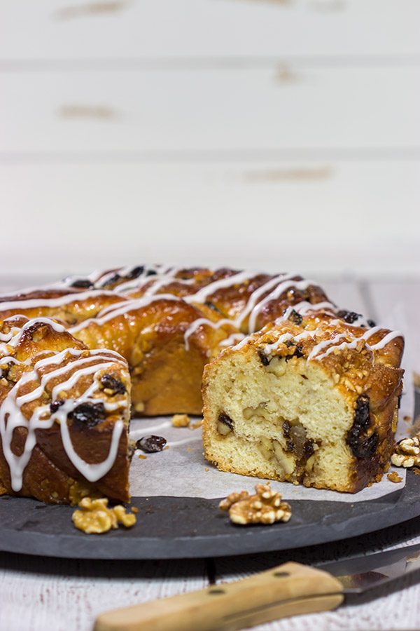 Filled with raisins, walnuts and cinnamon, this Cinnamon Walnut Babka is a delicious way to celebrate the arrival of Spring!