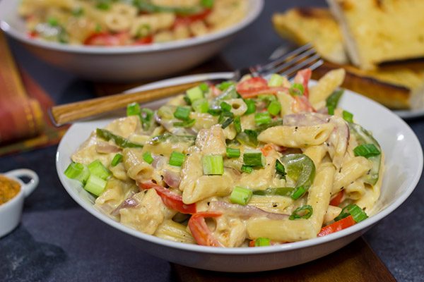 This Rattlesnake Pasta is essentially Cajun Chicken Pasta Alfredo. That sounds delicious in its own right, but Rattlesnake Pasta adds an element of intrigue!