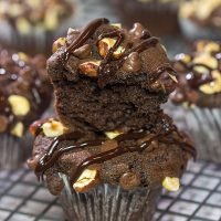 Topped with chocolate chips and chopped hazelnuts, these Chocolate Hazelnut Muffins make for an excellent morning...or afternoon...treat!