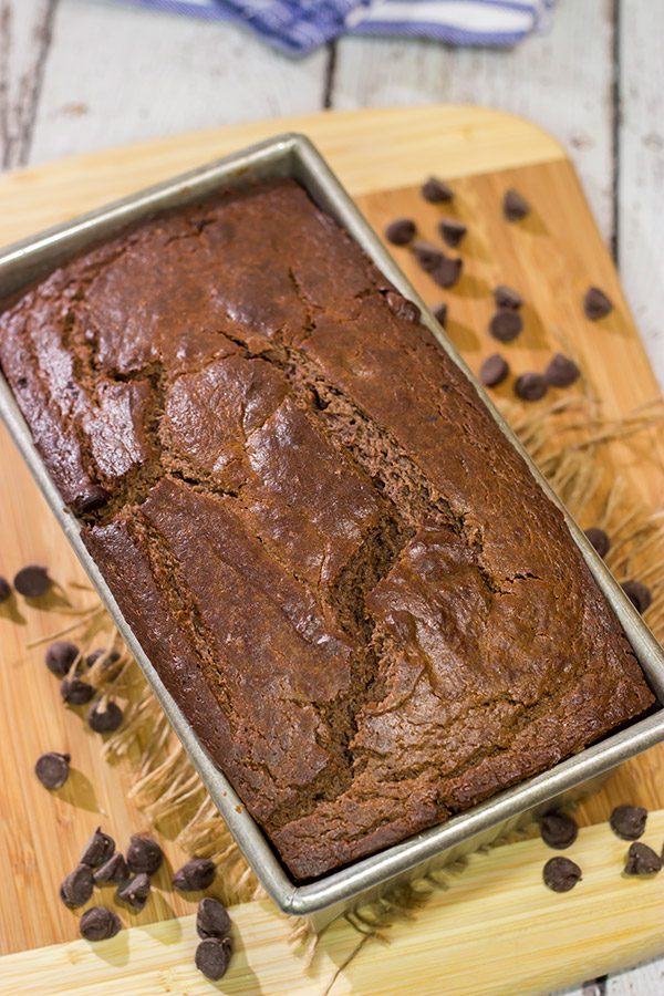 Packed with chocolate chips, this Double Chocolate Quick Bread is a tasty (and easy!) recipe for all chocolate lovers!