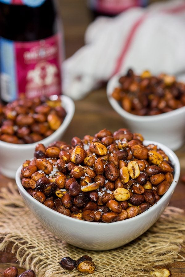 These Hickory Smoked Peanuts are surprisingly easy to make, and they are a fun and unique snack for the next backyard party!
