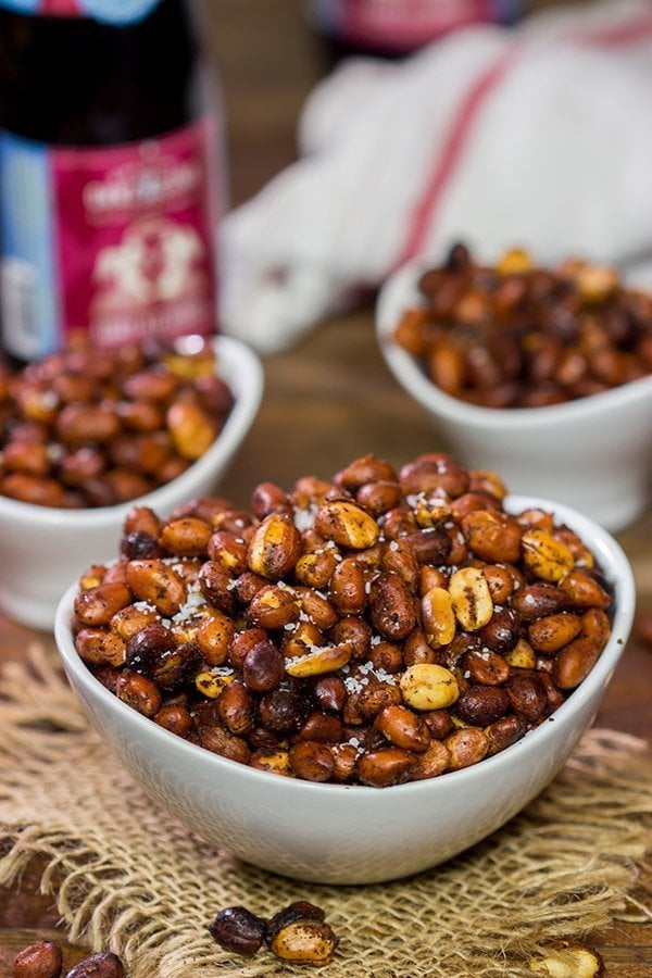 These Hickory Smoked Peanuts are surprisingly easy to make, and they are a fun and unique snack for the next backyard party!